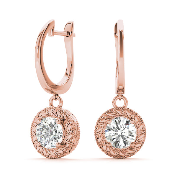 14K Rose Gold Lab Diamond Stud Earrings