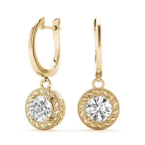14K Yellow Gold Round Lab Diamond Stud Earrings