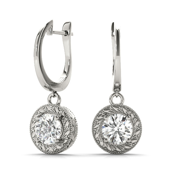 Lab Diamond 14K White Gold Single Stone Earrings