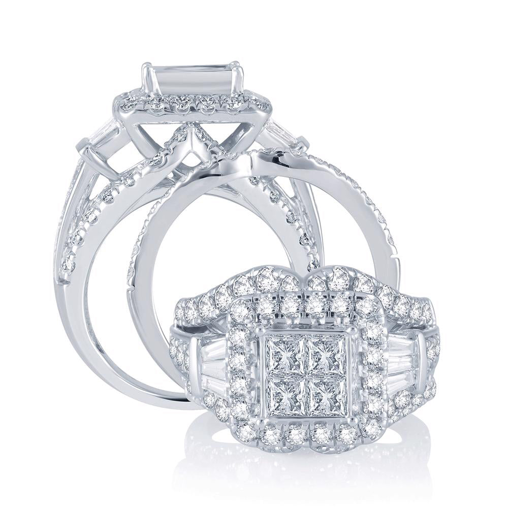 Brilliant 14k White Gold Lab Diamond Engagement Ring (3.85CT)