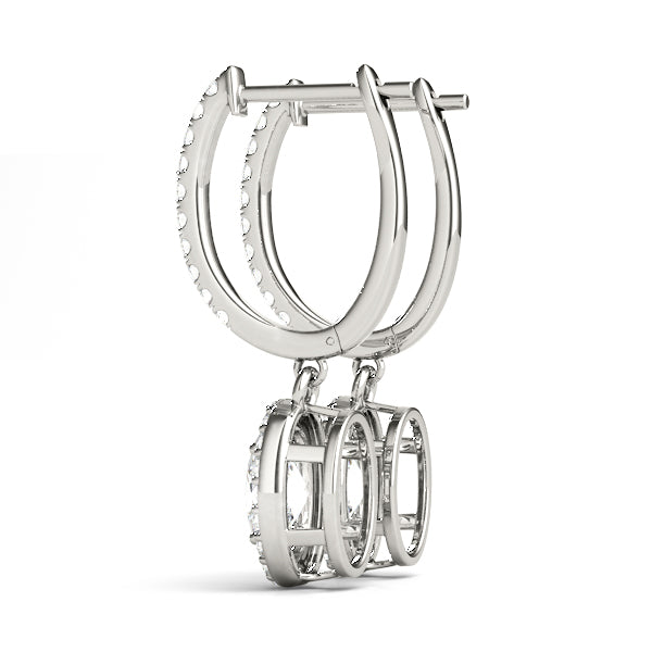 Lab Diamond Halo Round Earring Pair