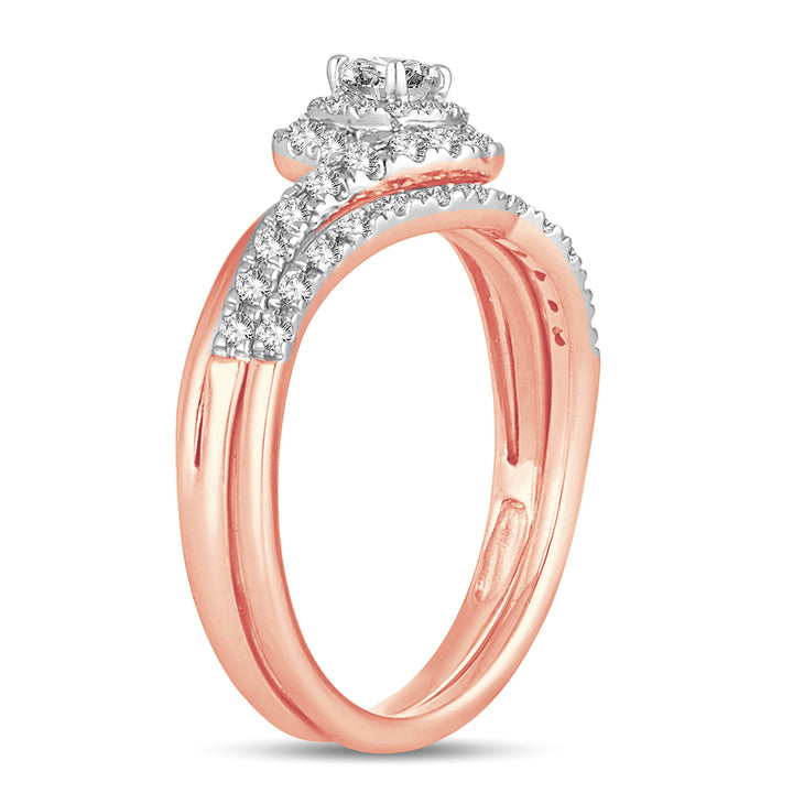 Romantic 14k Rose Gold Lab Diamond Engagement Ring (0.50ct)