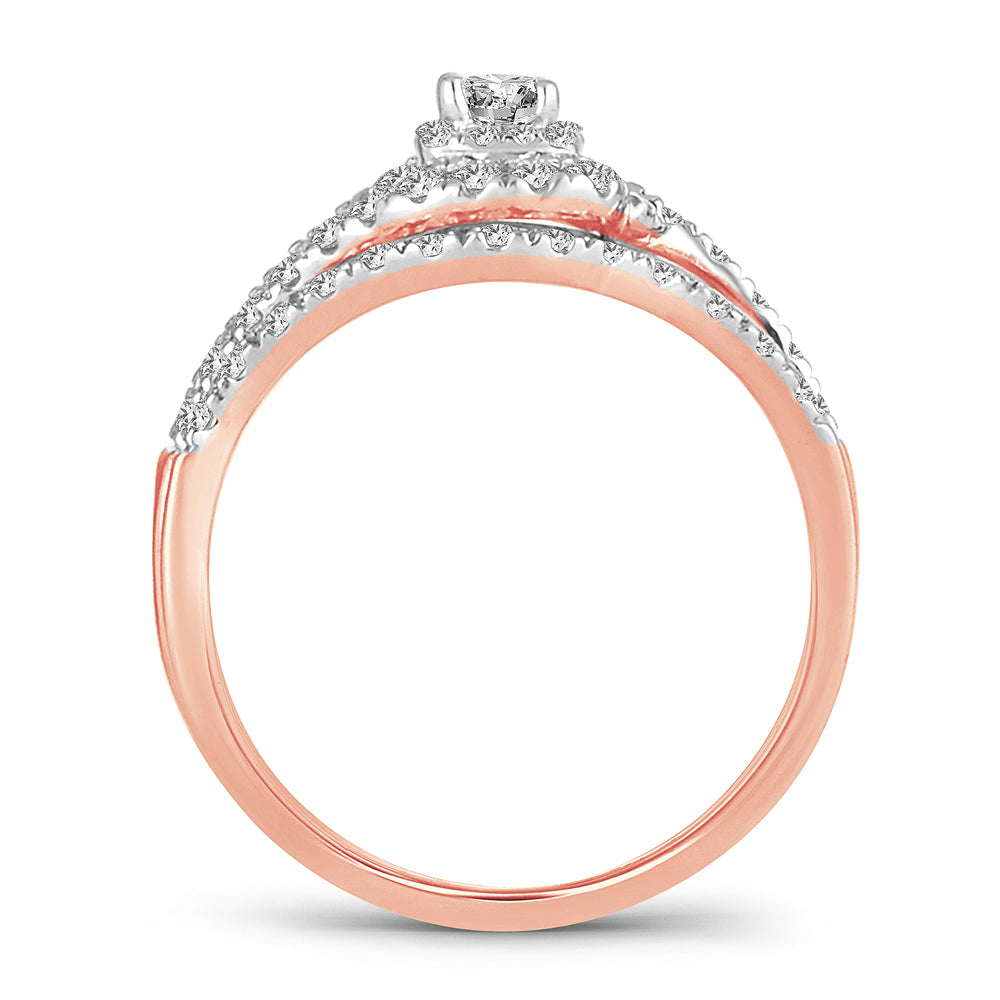 Romantic 14k Rose Gold Lab Diamond Engagement Ring (0.50ct)