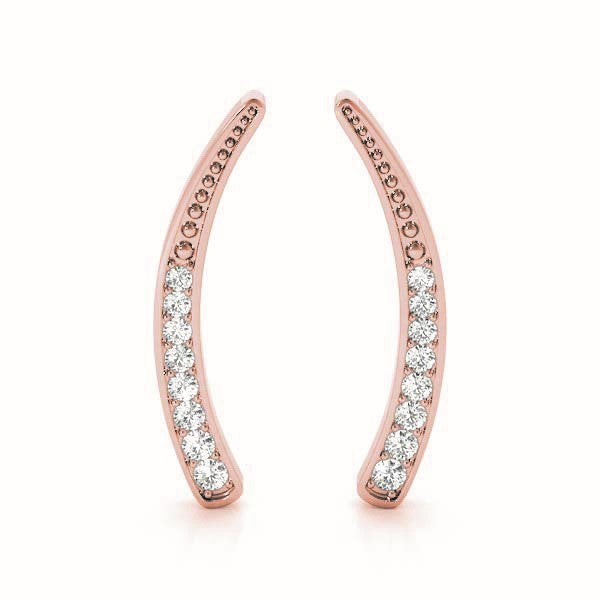 Rose Gold Lab Diamond Ear Climber Pair