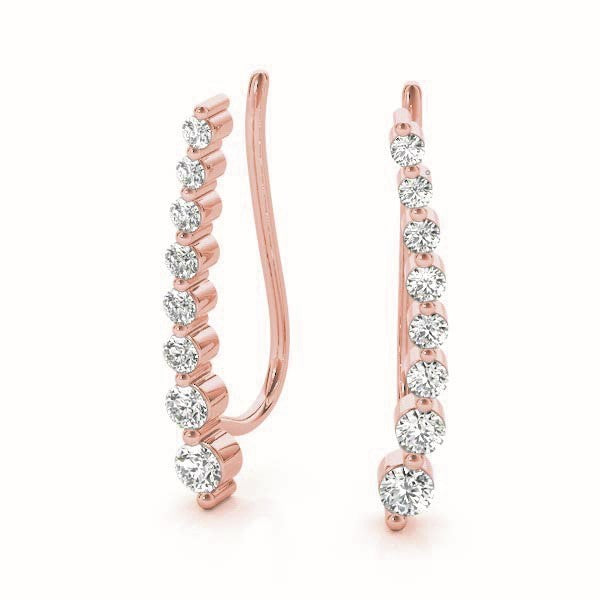 Rose Gold Lab Diamond Ear Climbers