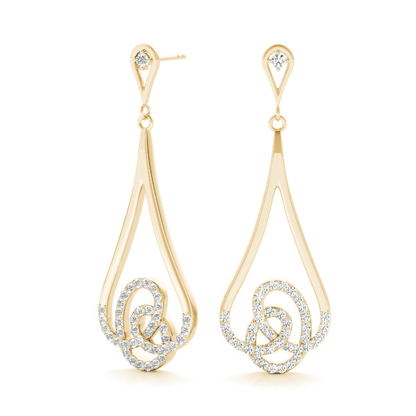 14K Yellow Gold Multi-Diamond Fashion Earrings