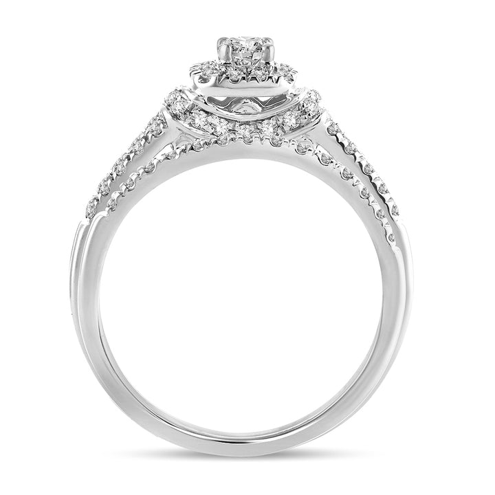 Elegant 14k White Gold 0.50CT Lab Diamond Engagement Ring