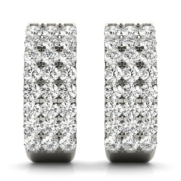 24 Diamond J-Hoop Lab Grown Earrings