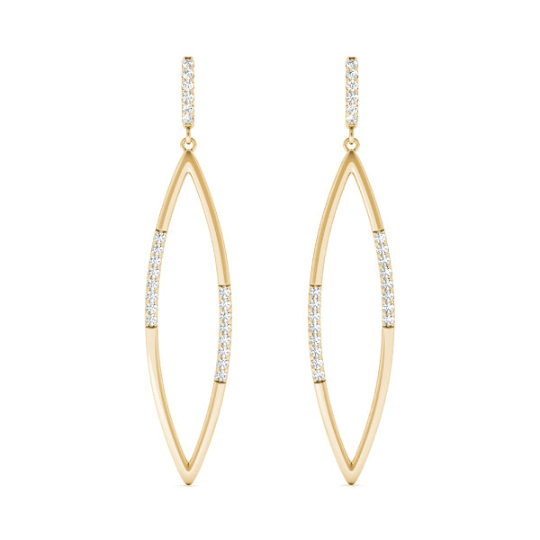 14K Yellow Gold Lab Diamond Fashion Earrings