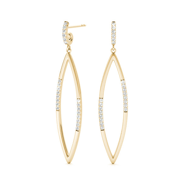14K Yellow Gold Lab Diamond Fashion Earrings