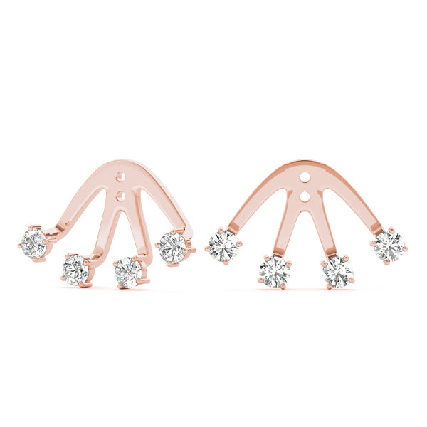 14K Rose Gold Diamond Fashion Earring Jackets