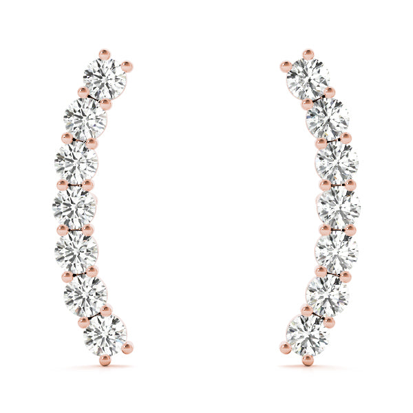 14K Rose Gold Diamond Fashion Earrings