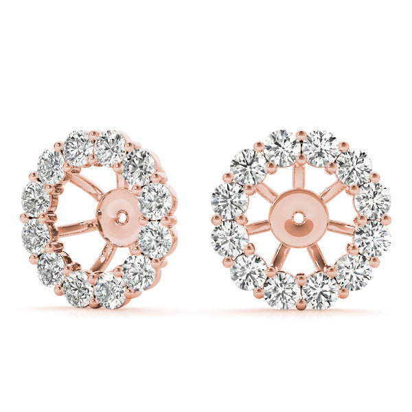 14K Rose Gold Lab Diamond Earring Jacket Pair