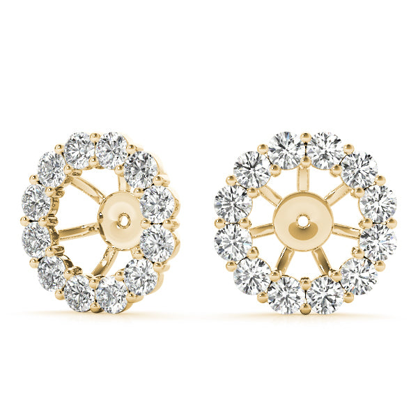14K Yellow Gold Lab Diamond Earring Jacket Pair