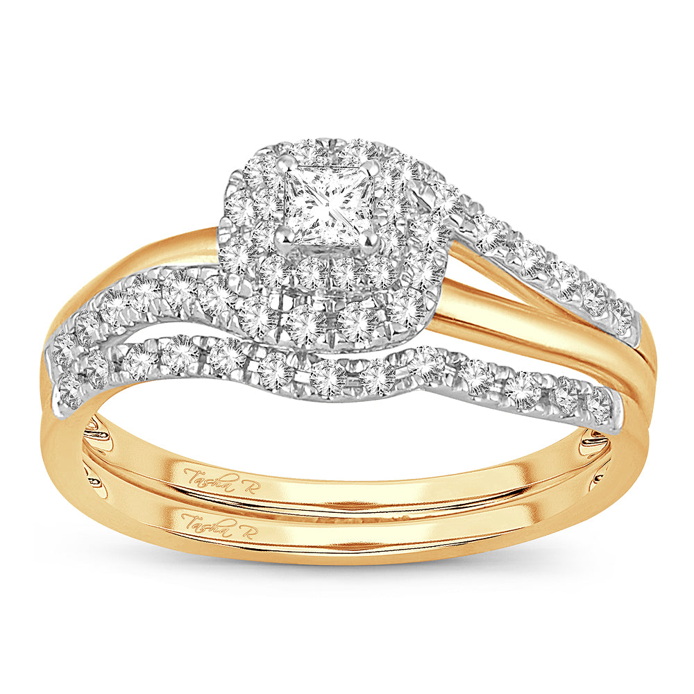 14K Yellow Gold Lab Diamond Bridal Ring - 0.50ct Elegance