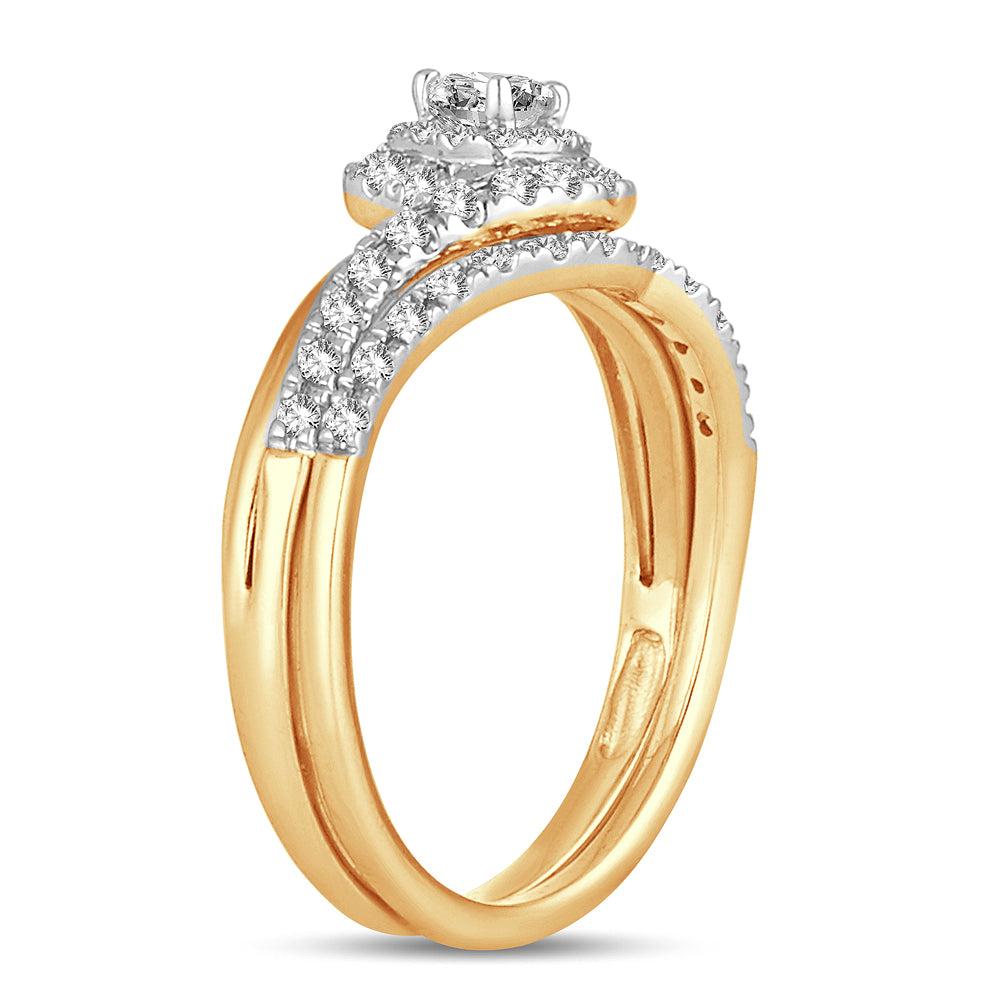 14K Yellow Gold Lab Diamond Bridal Ring - 0.50ct Elegance