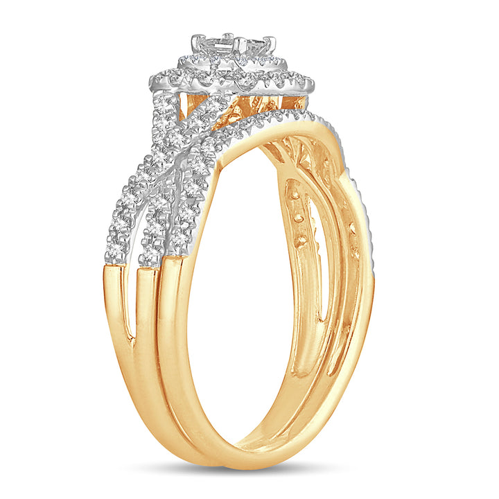 14k Yellow Gold Lab Diamond Bridal Ring - 0.50ct Elegance