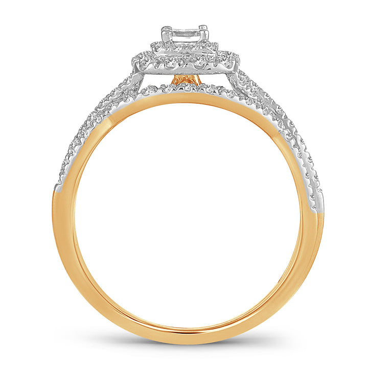 14k Yellow Gold Lab Diamond Bridal Ring - 0.50ct Elegance