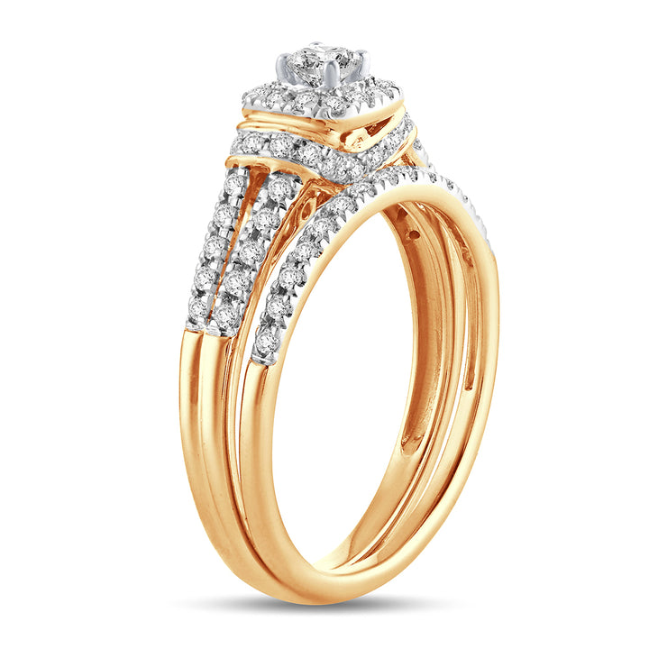 Timeless 14K Yellow Gold Lab Diamond Bridal Ring (0.50CT)