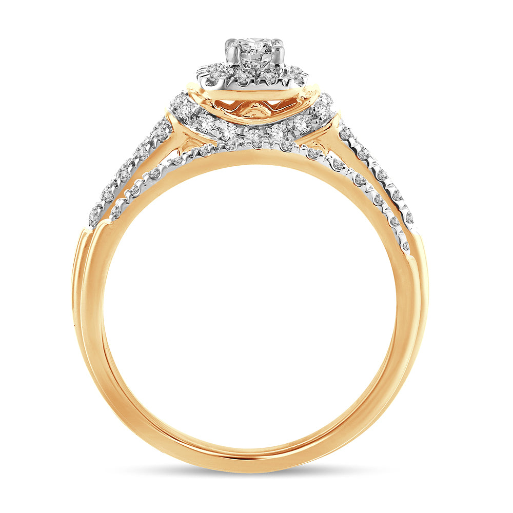 Timeless 14K Yellow Gold Lab Diamond Bridal Ring (0.50CT)