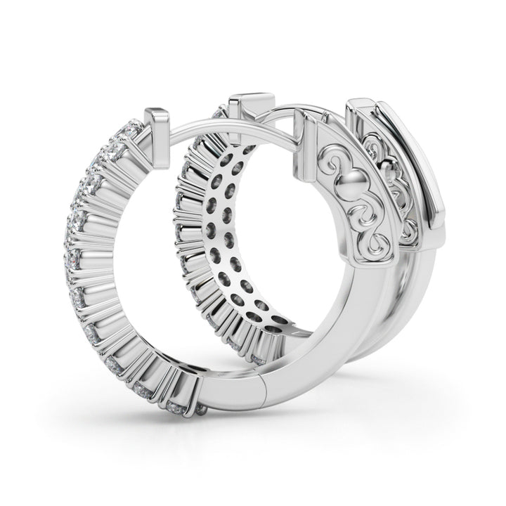 Round Diamond Hoop Earrings
