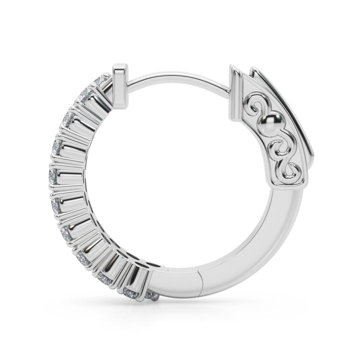 Round Diamond Hoop Earrings