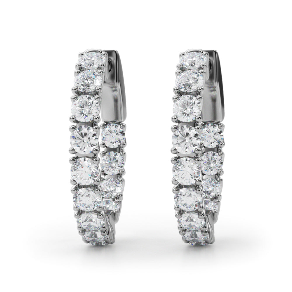 Diamond Lab Grown Round Hoop Earrings