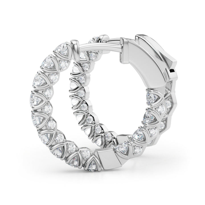 Diamond Lab Grown Round Hoop Earrings
