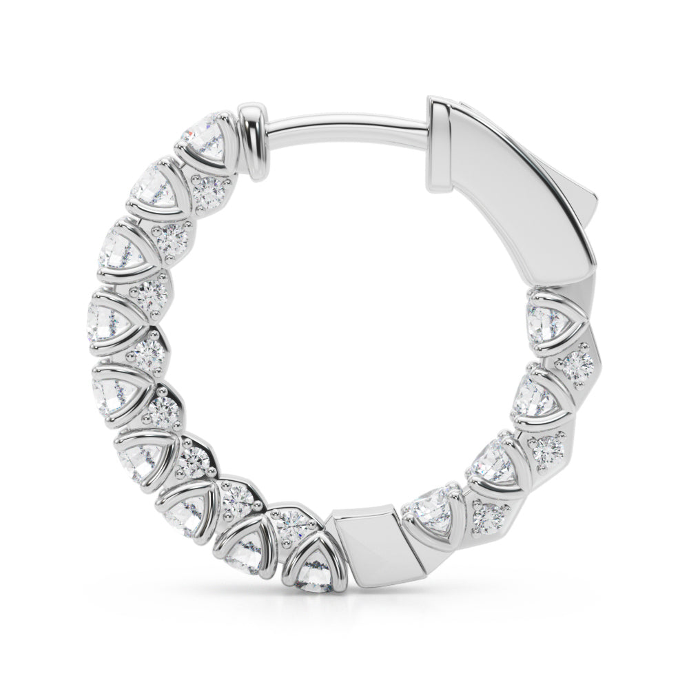 Diamond Lab Grown Round Hoop Earrings