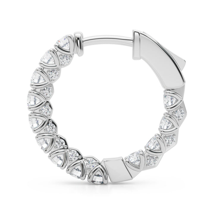 Diamond Lab Grown Round Hoop Earrings