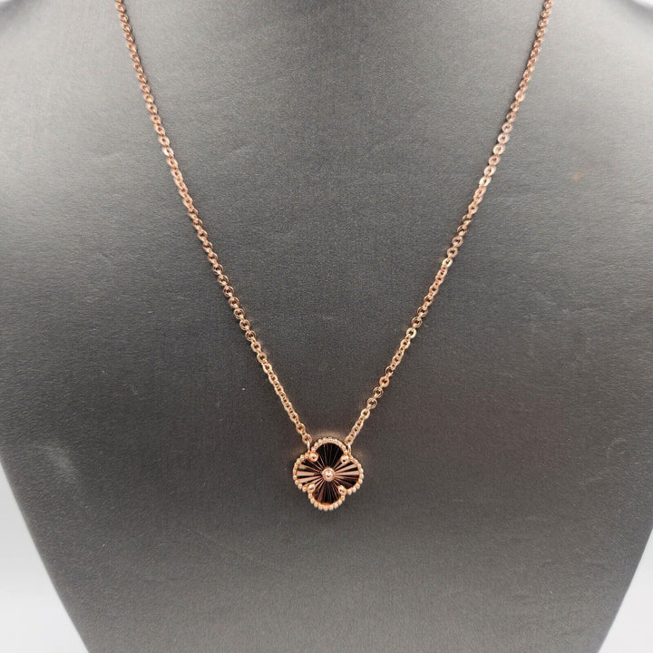 14k Rose Gold All Gold Flower Pendant Necklace 18"