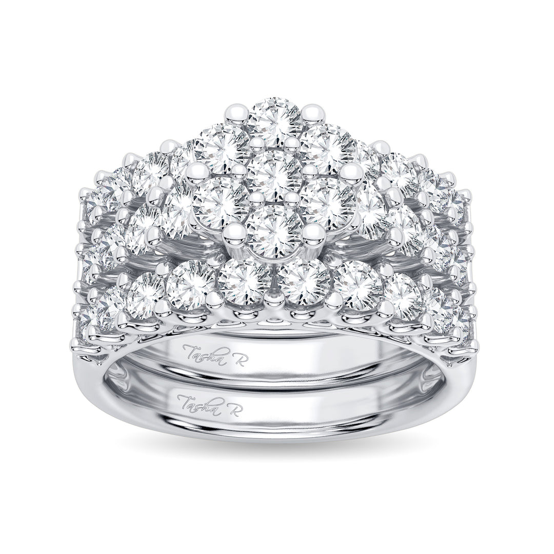 Brilliant 14K White Gold 2CT Lab Diamond Bridal Ring