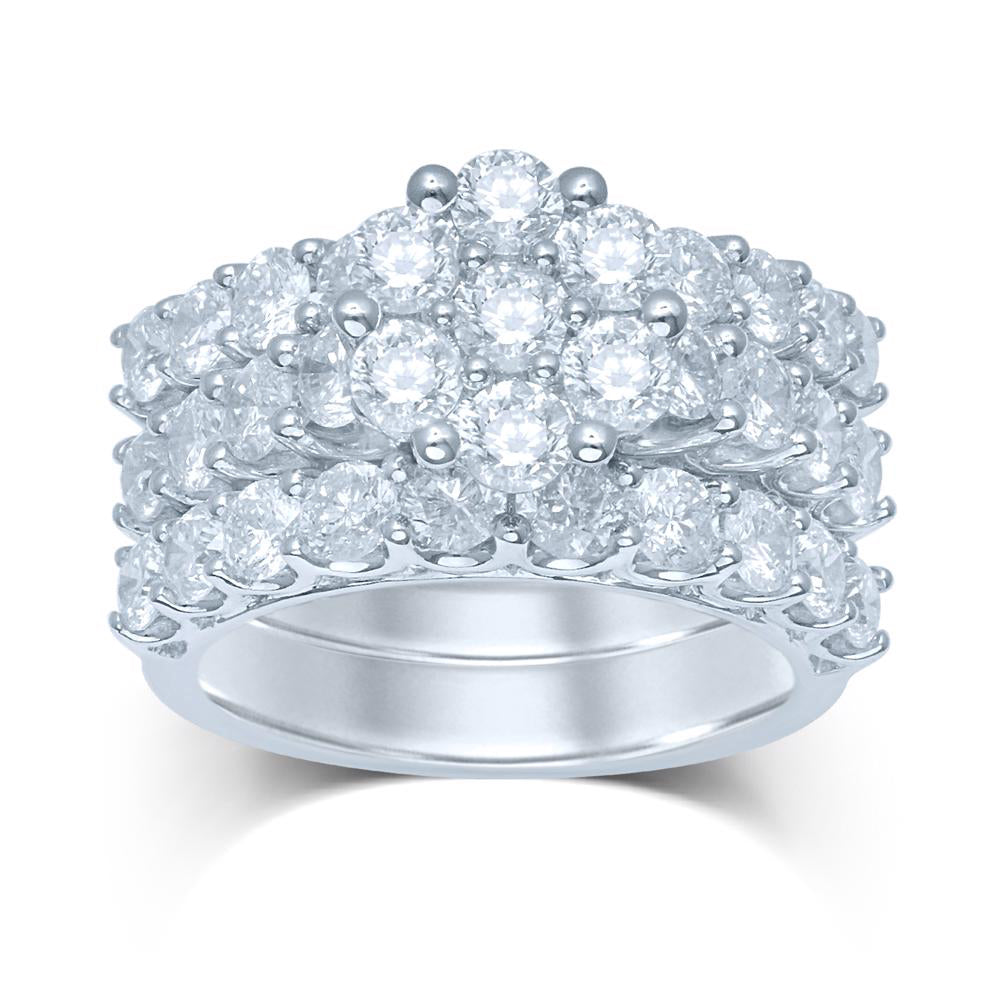 Brilliant 14k White Gold Lab Diamond Engagement Ring 4CT