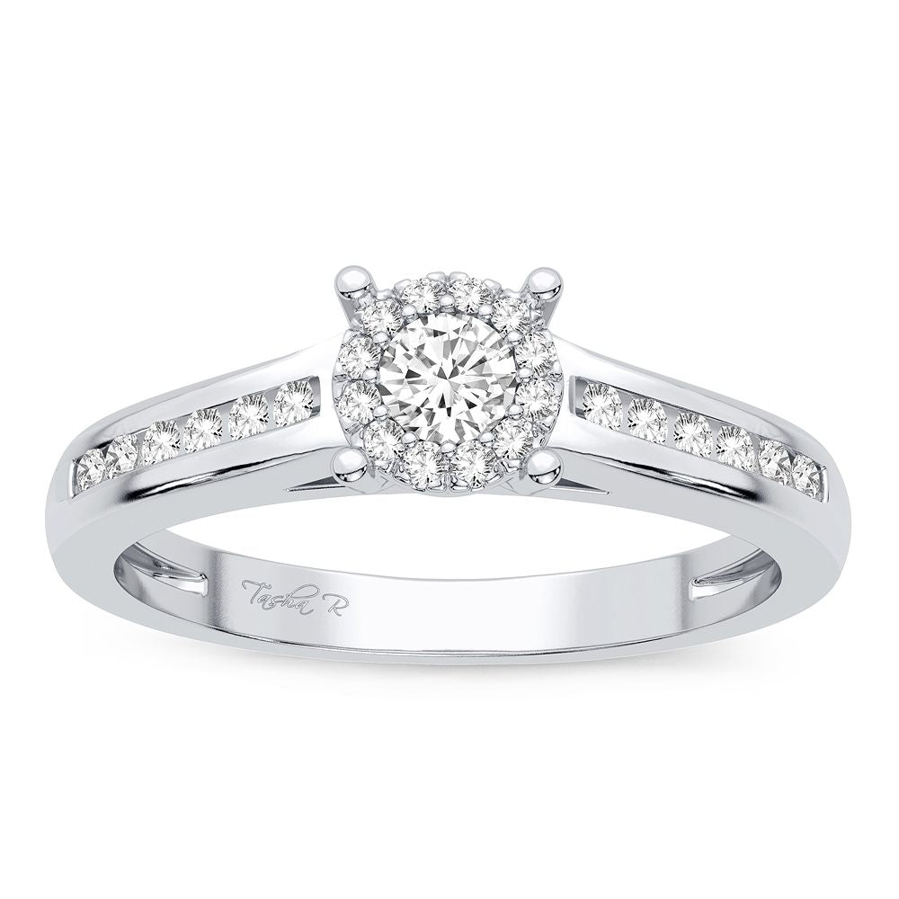 Luminous 14k White Gold Lab Diamond Engagement Ring (0.35CT)