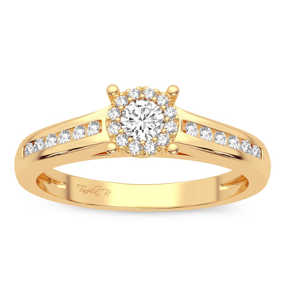 Luminous 14K Yellow Gold Lab Diamond Engagement Ring (0.35CT)