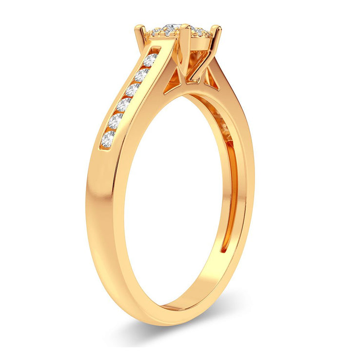 Luminous 14K Yellow Gold Lab Diamond Engagement Ring (0.35CT)