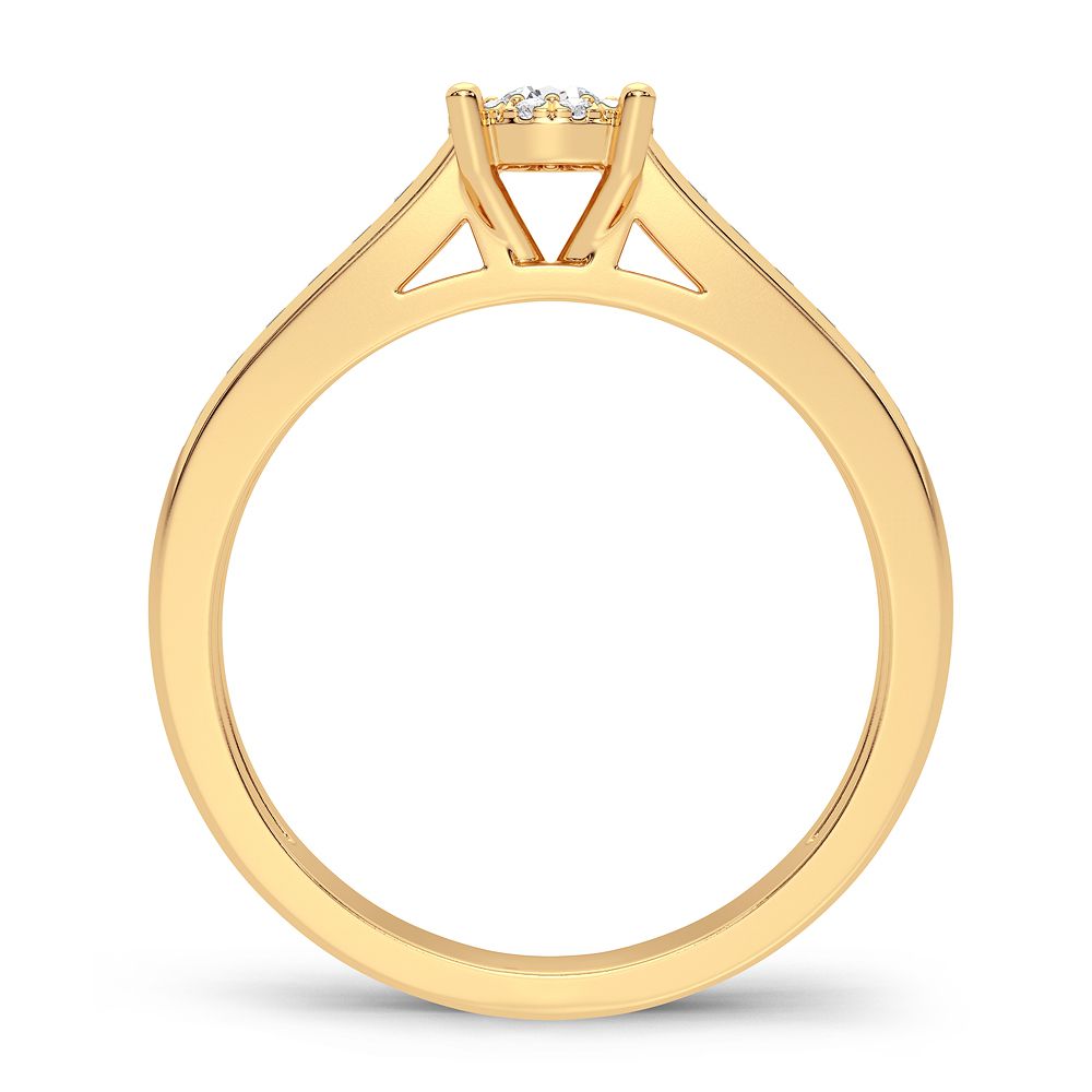Luminous 14K Yellow Gold Lab Diamond Engagement Ring (0.35CT)