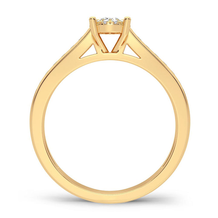 Luminous 14K Yellow Gold Lab Diamond Engagement Ring (0.35CT)