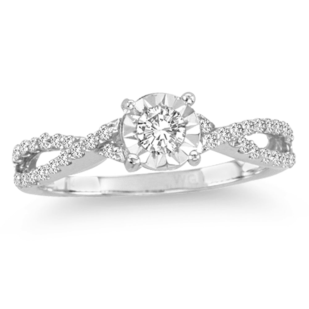 Timeless 14k White Gold Lab Diamond Engagement Ring (0.50 CT)