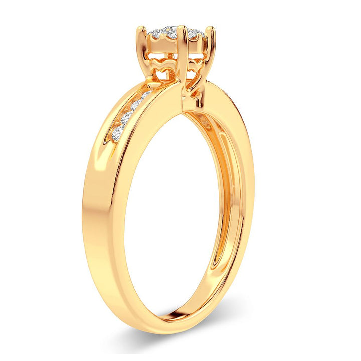 14K Yellow Gold 0.25CT Lab Diamond Engagement Ring