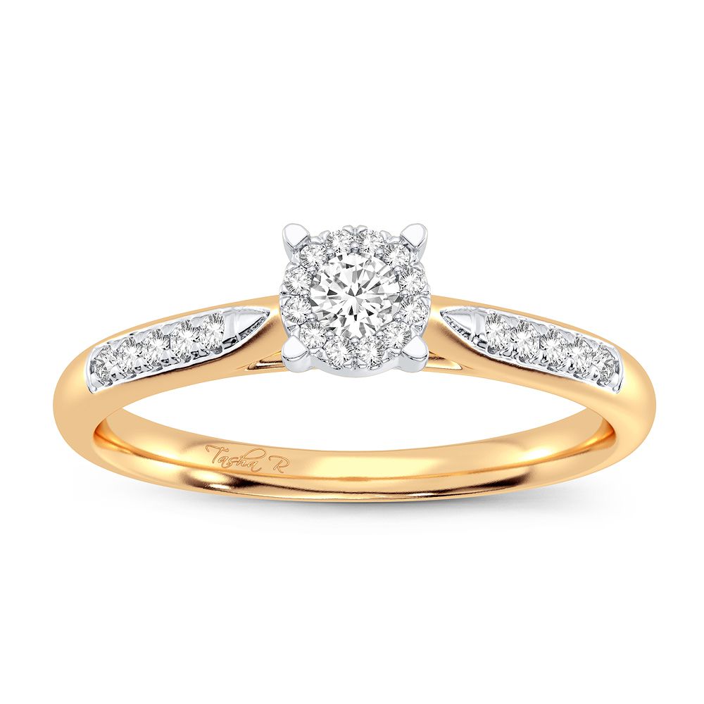 Sparkling 0.15CT Diamond Promise Ring in 14K Gold