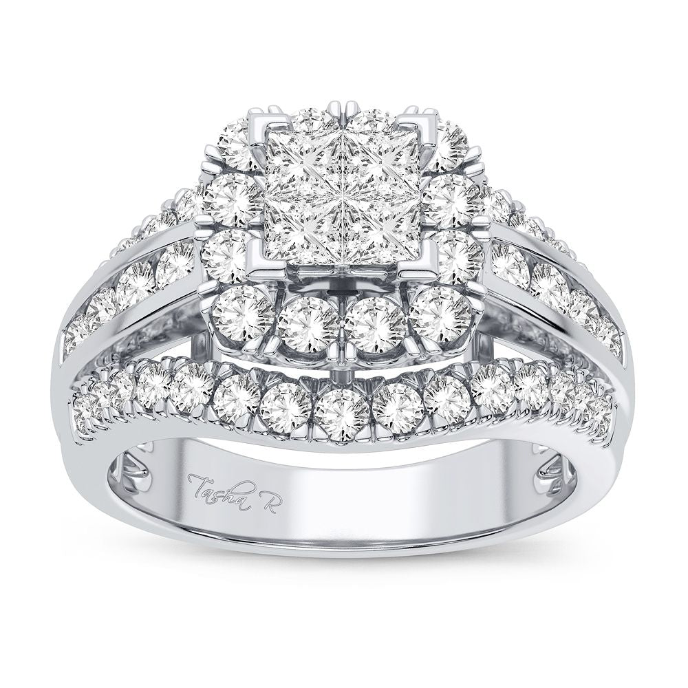 Brilliant 14k White Gold 1.50CT Lab Diamond Engagement Ring