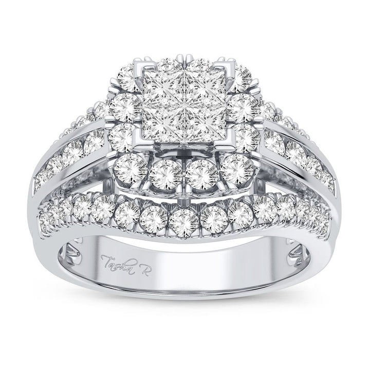 Brilliant 14k White Gold 1.50CT Lab Diamond Engagement Ring