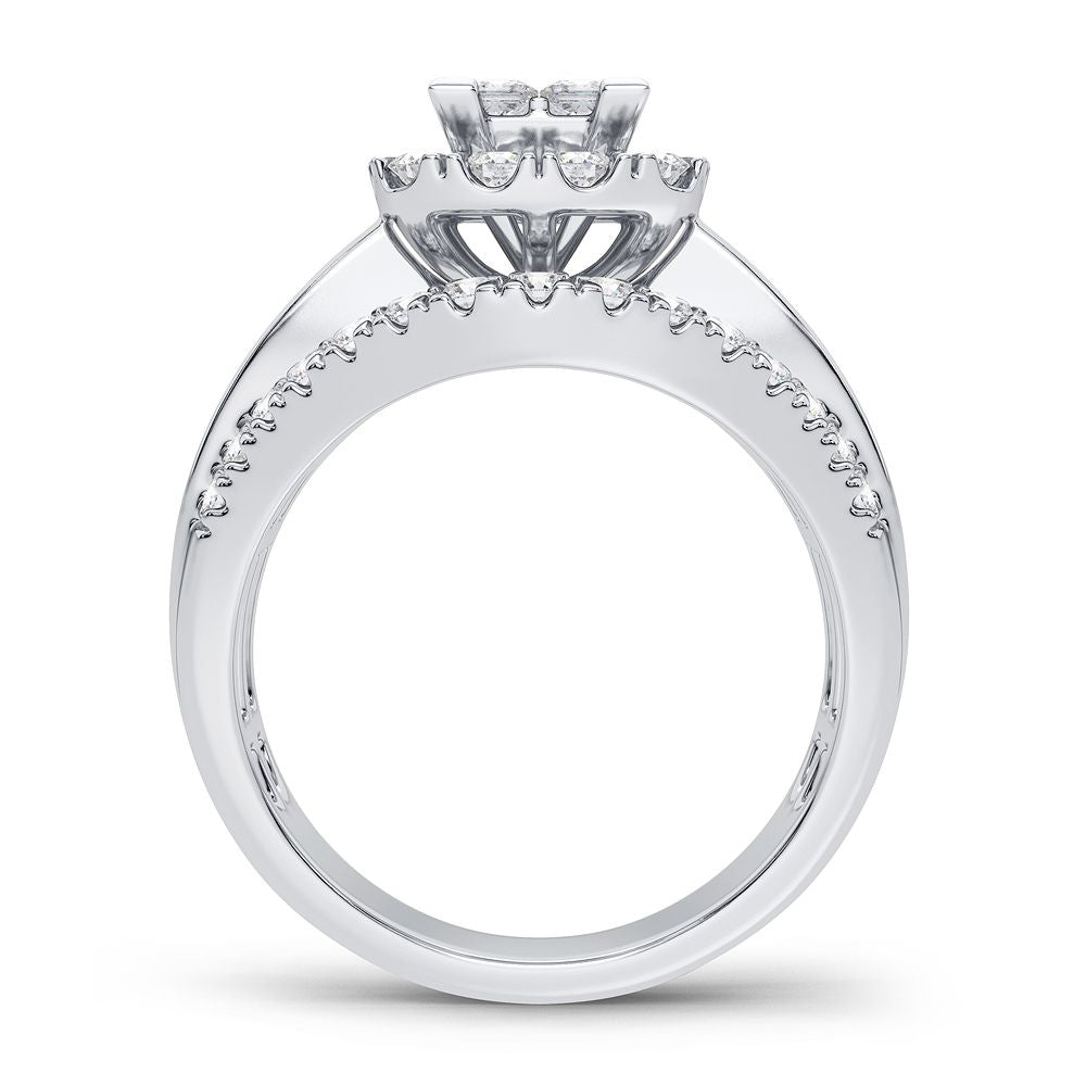Brilliant 14k White Gold 1.50CT Lab Diamond Engagement Ring