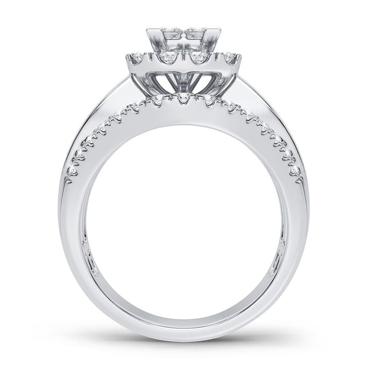 Brilliant 14k White Gold 1.50CT Lab Diamond Engagement Ring