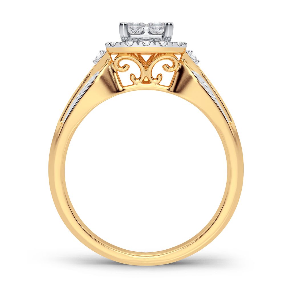 Luminous 14K Yellow Gold Lab Diamond Engagement Ring (0.60CT)