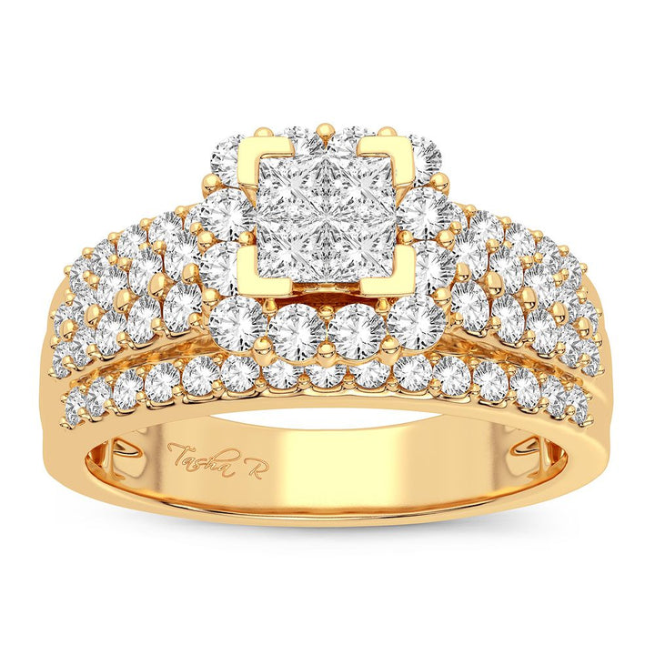 Brilliant 14k Yellow Gold 1CT Lab Diamond Engagement Ring