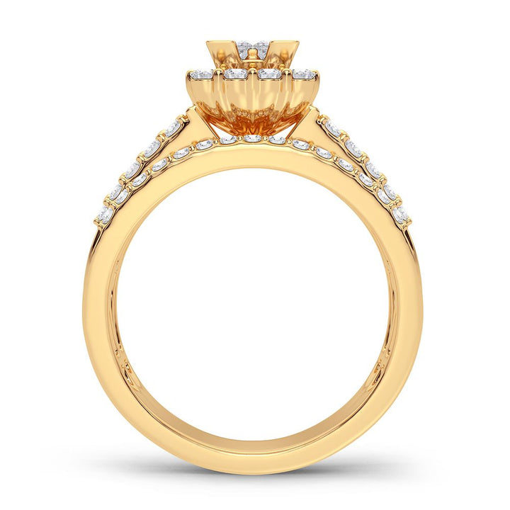 Brilliant 14k Yellow Gold 1CT Lab Diamond Engagement Ring