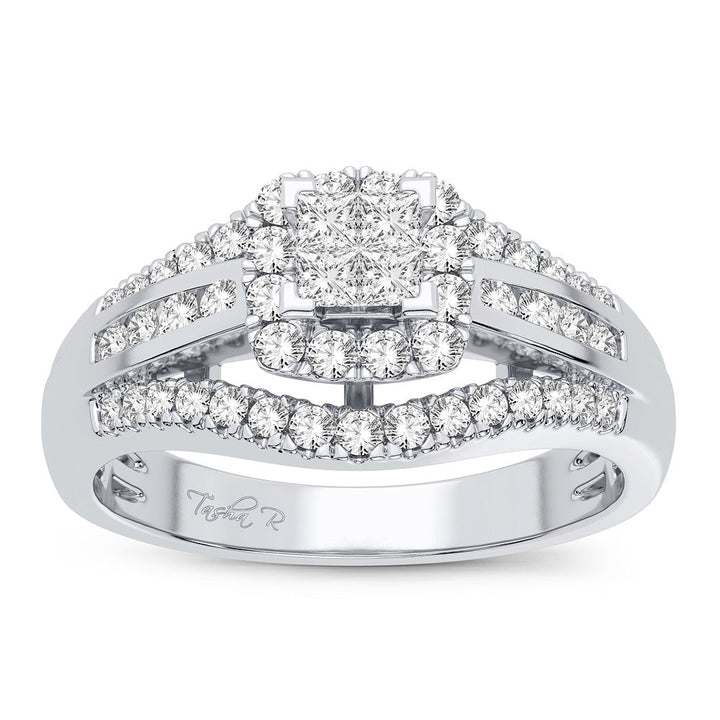Brilliant 14k White Gold 1CT Lab Diamond Engagement Ring