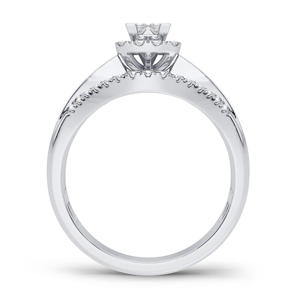 Brilliant 14k White Gold 1CT Lab Diamond Engagement Ring